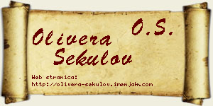 Olivera Sekulov vizit kartica
